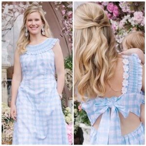 Dondolo x LoveShackFancy Daisy Love Floral Midi Dress Blue